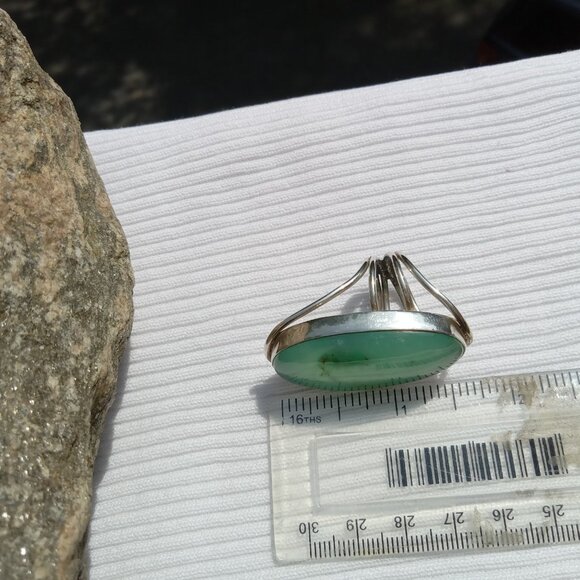 Statement Chrysoprase 925 Ring - Picture 4 of 5